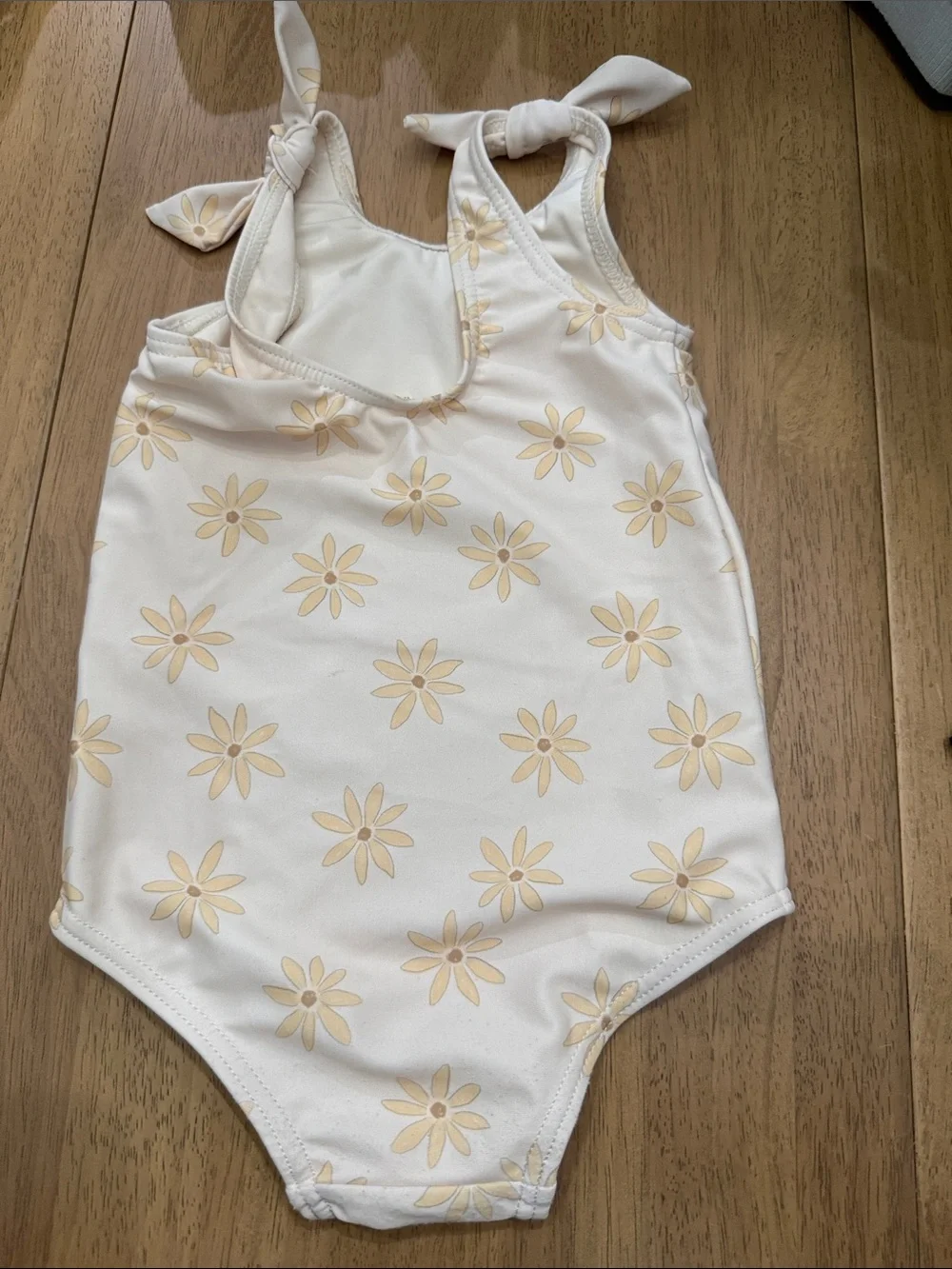 Rylee + Cru Cream One-Piece Swimsuit with Yellow Daisy Print